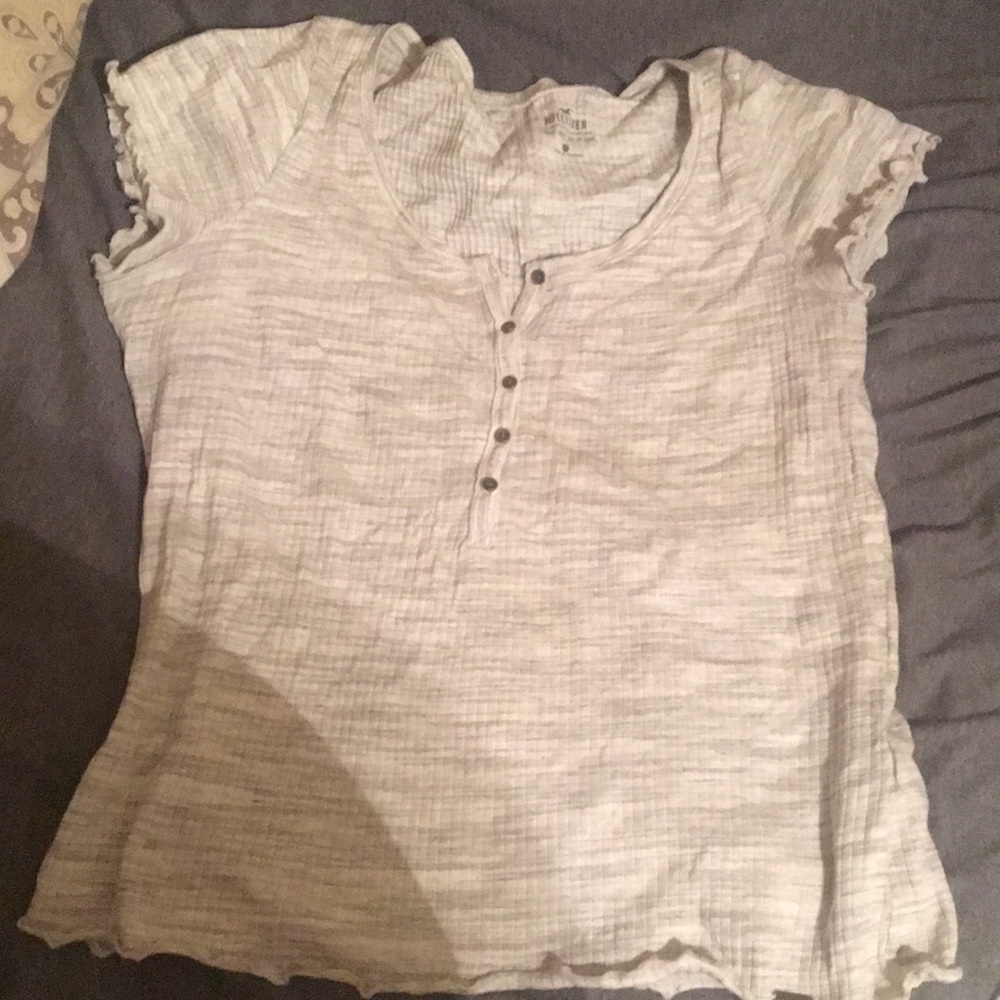 gray button up shirt